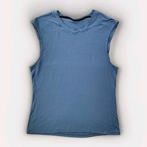 Lululemon Men's L Teal Slub Cotton Performance Tank Lightweight Breathable